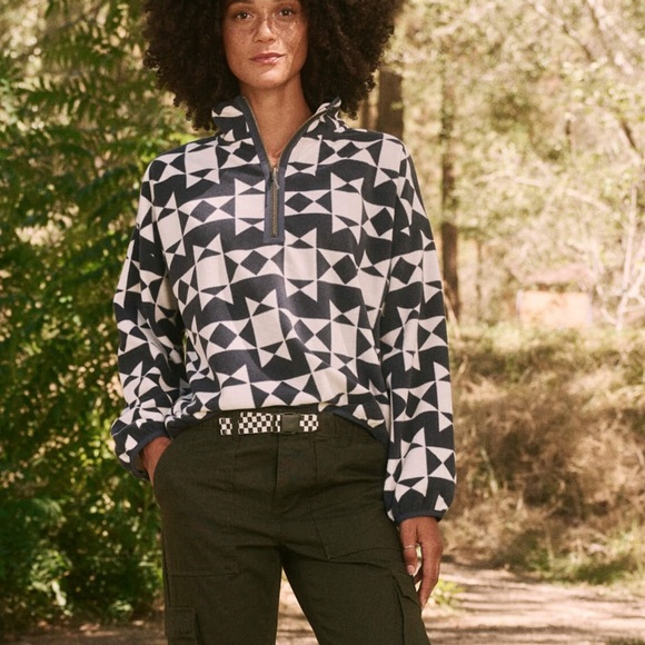 The Great X Eddie Bauer The Fleece 1/4 Zip Mock Neck Sweater SZ XL - Picture 2 of 7